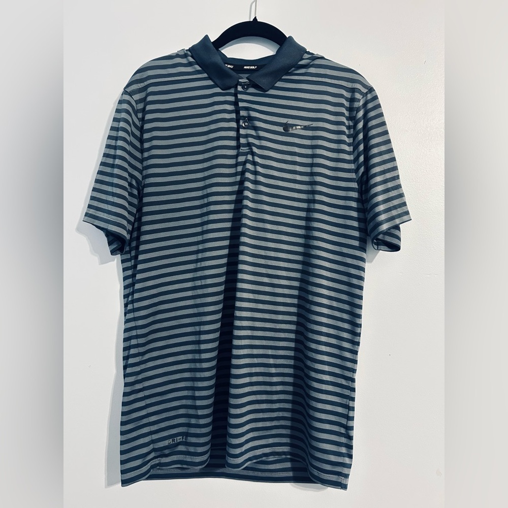 Nike Black and Gray Polo Shirt Classic Design